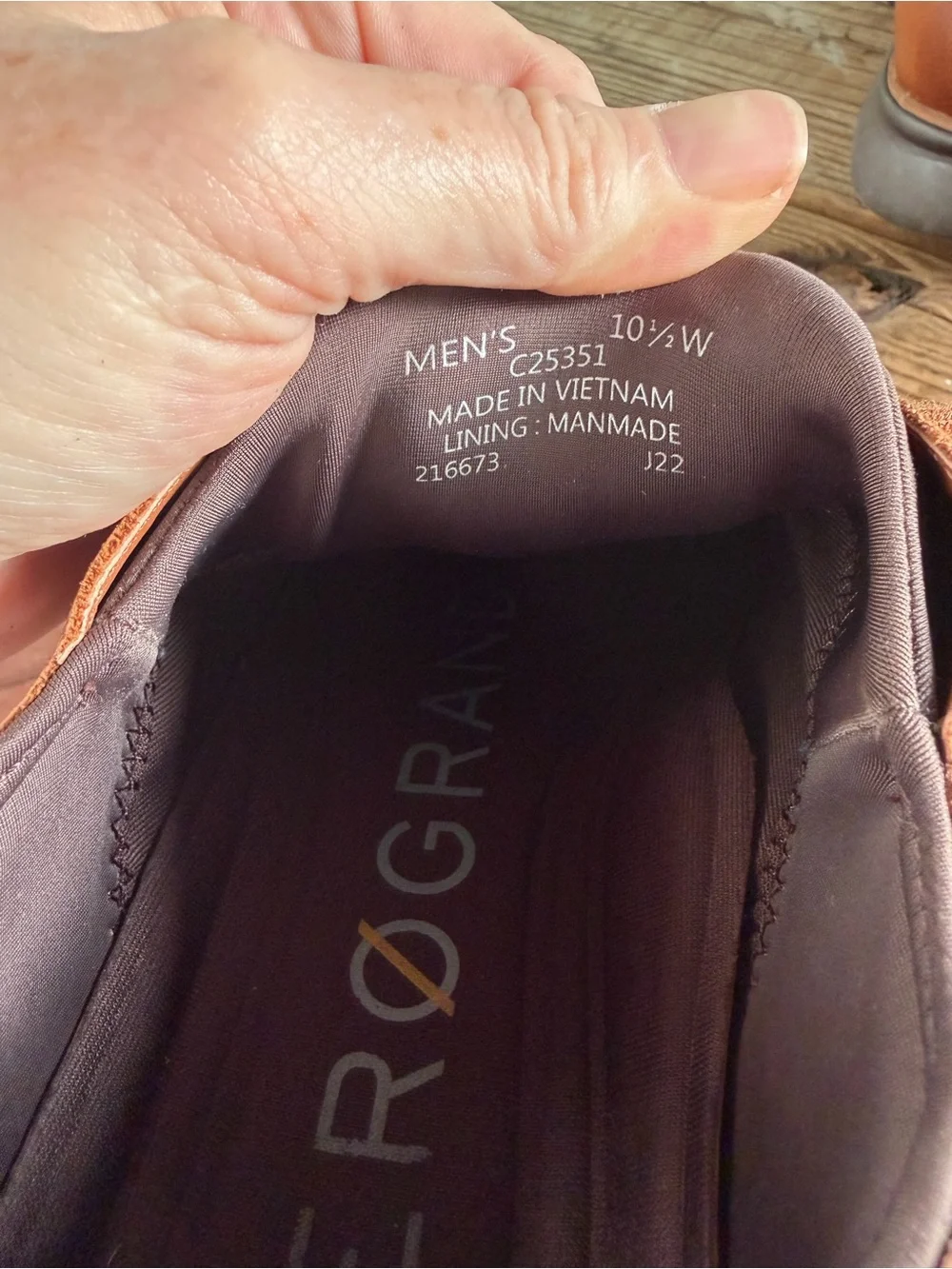 Cole Haan Men's Zerogrand Casual Perforated Leather Shoes - Brown size 10.5W
